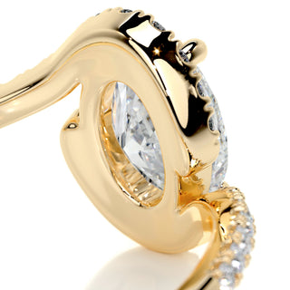 1.0 CT Oval Cut Halo Tension Style Moissanite Engagement Ring