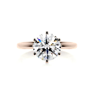 Radiant 2.5ct round solitaire moissanite ring front view