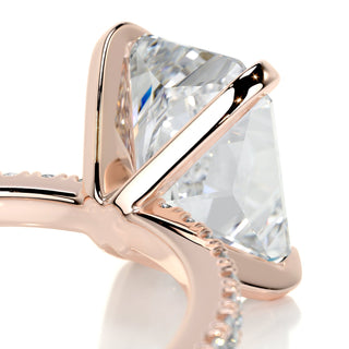 Dazzling 3.0ct radiant pave moissanite ring angled view showing its sparkle