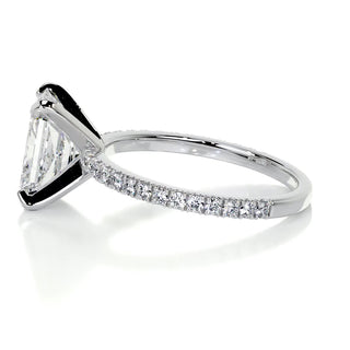 Dazzling 3.0ct radiant pave moissanite ring overhead view