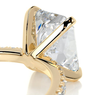 Dazzling 3.0ct radiant pave moissanite ring macro detail of the stones