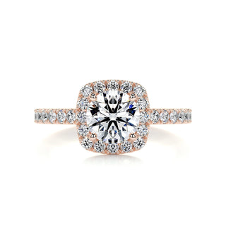 Stunning 1.0ct round halo moissanite ring front view image 5