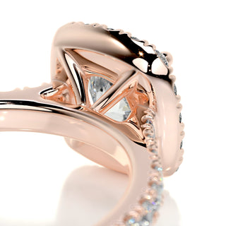 Stunning 1.0ct round halo moissanite ring angled view showing its sparkle image 5