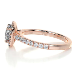 Stunning 1.0ct round halo moissanite ring top view image 2