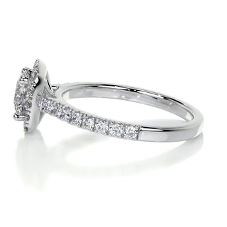Stunning 1.0ct round halo moissanite ring front view image 6