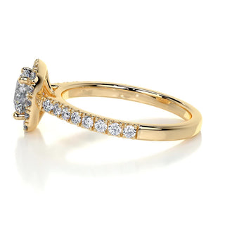 Stunning 1.0ct round halo moissanite ring top view image 3