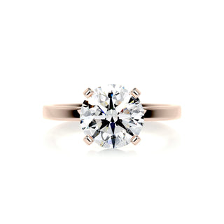 Bold 2.0ct round solitaire moissanite ring front view