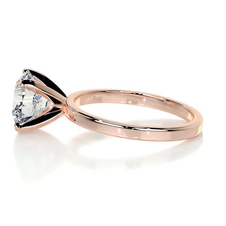Gorgeous 2.0ct round solitaire moissanite ring side profile view