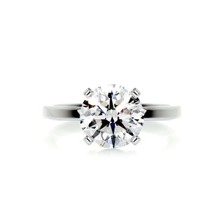 Timeless 2.0ct round solitaire moissanite ring detail view of the band