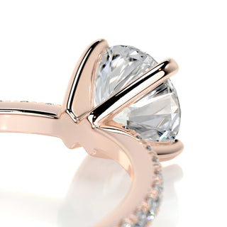 1.0ct Round Cut Pave Diamond Moissanite Engagement Ring