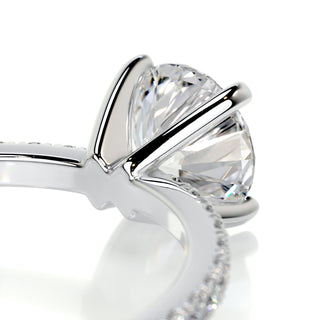 1.0ct Round Cut Pave Diamond Moissanite Engagement Ring