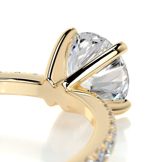1.0ct Round Cut Pave Diamond Moissanite Engagement Ring