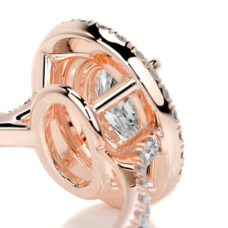 Exquisite 1.0ct oval halo moissanite ring angled view showing its sparkle