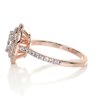 Dazzling 1.0ct oval halo moissanite ring top view