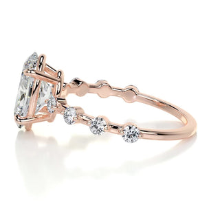 3.0ct Oval Cut Petite Pave Moissanite Diamond Engagement Ring