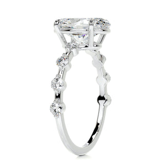 3.0ct Oval Cut Petite Pave Moissanite Diamond Engagement Ring