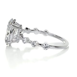 3.0ct Oval Cut Petite Pave Moissanite Diamond Engagement Ring