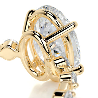 3.0ct Oval Cut Petite Pave Moissanite Diamond Engagement Ring