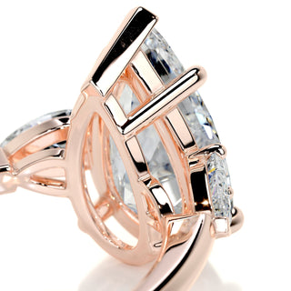 5.0ct Pear Cut Three Stone Diamond Moissanite Engagement Ring