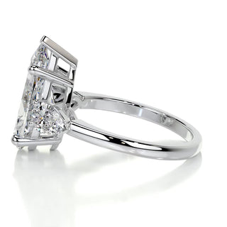 5.0ct Pear Cut Three Stone Diamond Moissanite Engagement Ring