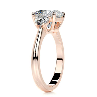 2.5ct Cushion Cut Three Stone Diamond Moissanite Engagement Ring