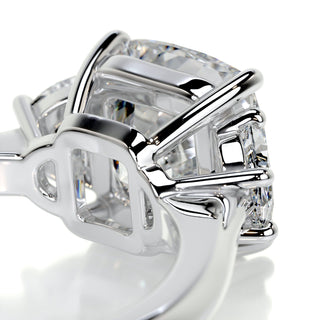 2.5ct Cushion Cut Three Stone Diamond Moissanite Engagement Ring