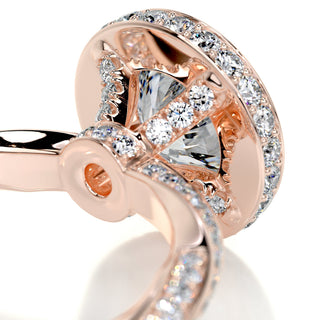 1.0 CT Round Brilliant Halo Pave Moissanite Engagement Ring detail view