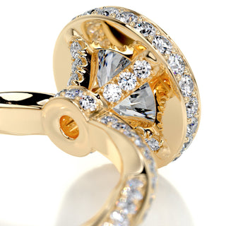 1.0 CT Round Brilliant Halo Pave Moissanite Engagement Ring top view