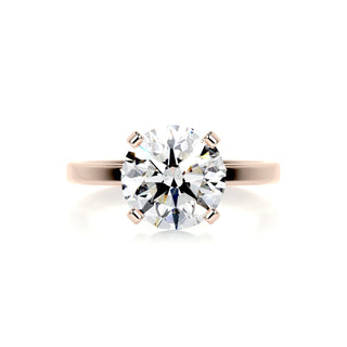 Bold 3.0ct round solitaire moissanite ring front view