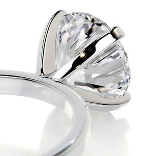 Bold 3.0ct round solitaire moissanite ring detail view of the band