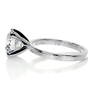 Bold 3.0ct round solitaire moissanite ring overhead view