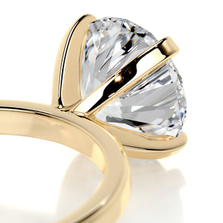 Brilliant 3.0ct round solitaire moissanite ring front view
