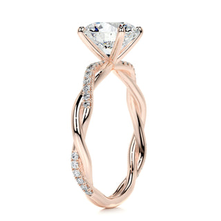 1.5ct Round Cut Infinity Pave Diamond Moissanite Engagement Ring