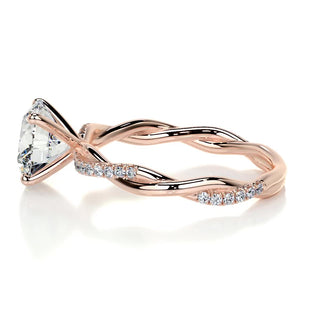 1.5ct Round Cut Infinity Pave Diamond Moissanite Engagement Ring