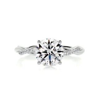 1.5ct Round Cut Infinity Pave Diamond Moissanite Engagement Ring
