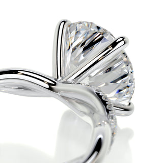 1.5ct Round Cut Infinity Pave Diamond Moissanite Engagement Ring