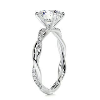 1.5ct Round Cut Infinity Pave Diamond Moissanite Engagement Ring