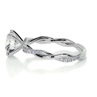 1.5ct Round Cut Infinity Pave Diamond Moissanite Engagement Ring