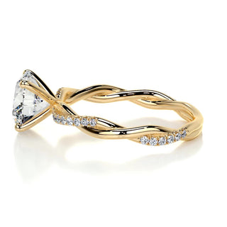 1.5ct Round Cut Infinity Pave Diamond Moissanite Engagement Ring