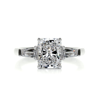 2.2ct Radiant Cut Three Stone Diamond Moissanite Engagement Ring