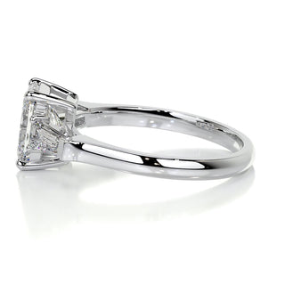 2.2ct Radiant Cut Three Stone Diamond Moissanite Engagement Ring