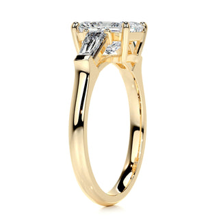 2.2ct Radiant Cut Three Stone Diamond Moissanite Engagement Ring