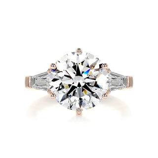 3.0ct Round Cut Three Stone Diamond Moissanite Engagement Ring