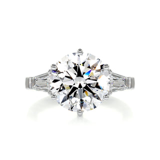 3.0ct Round Cut Three Stone Diamond Moissanite Engagement Ring
