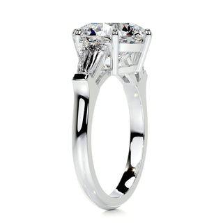 3.0ct Round Cut Three Stone Diamond Moissanite Engagement Ring