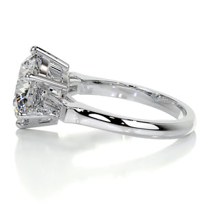 3.0ct Round Cut Three Stone Diamond Moissanite Engagement Ring