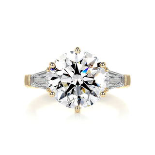 3.0ct Round Cut Three Stone Diamond Moissanite Engagement Ring
