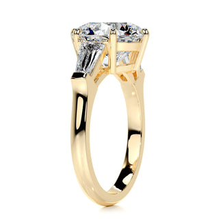 3.0ct Round Cut Three Stone Diamond Moissanite Engagement Ring