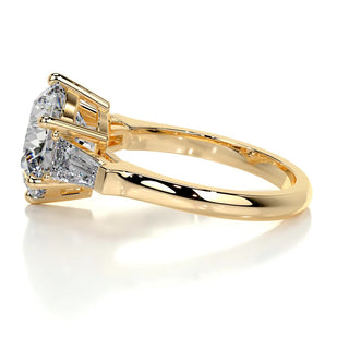 3.0ct Round Cut Three Stone Diamond Moissanite Engagement Ring