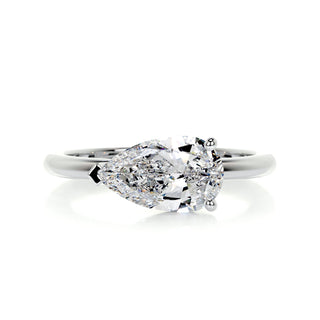 Dazzling 1.0ct pear solitaire moissanite ring top view